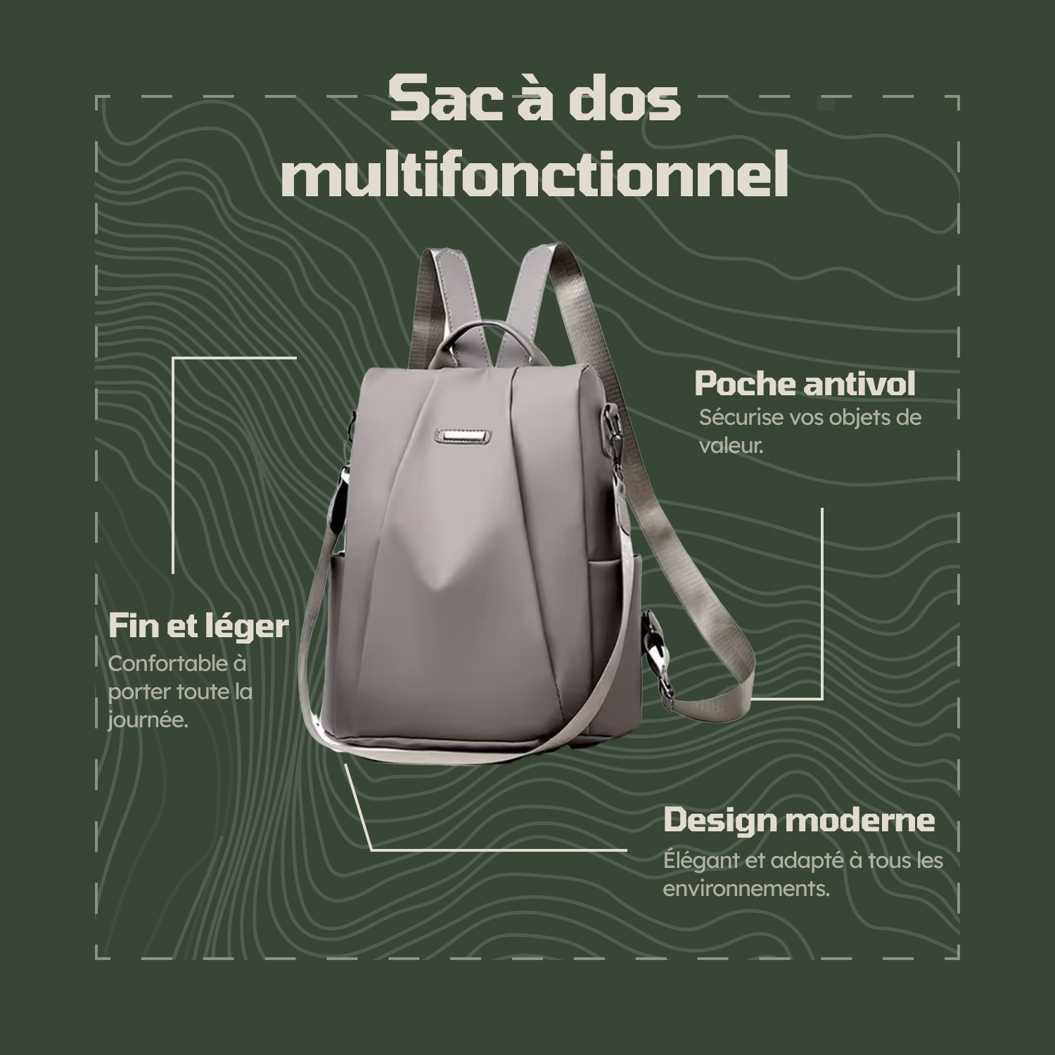 Sac à dos multifonctionnel